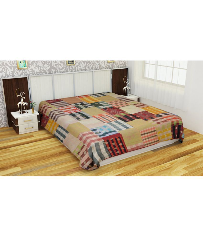 Bleuindus Double Silk Multi Abstract Bedcover Buy Bleuindus
