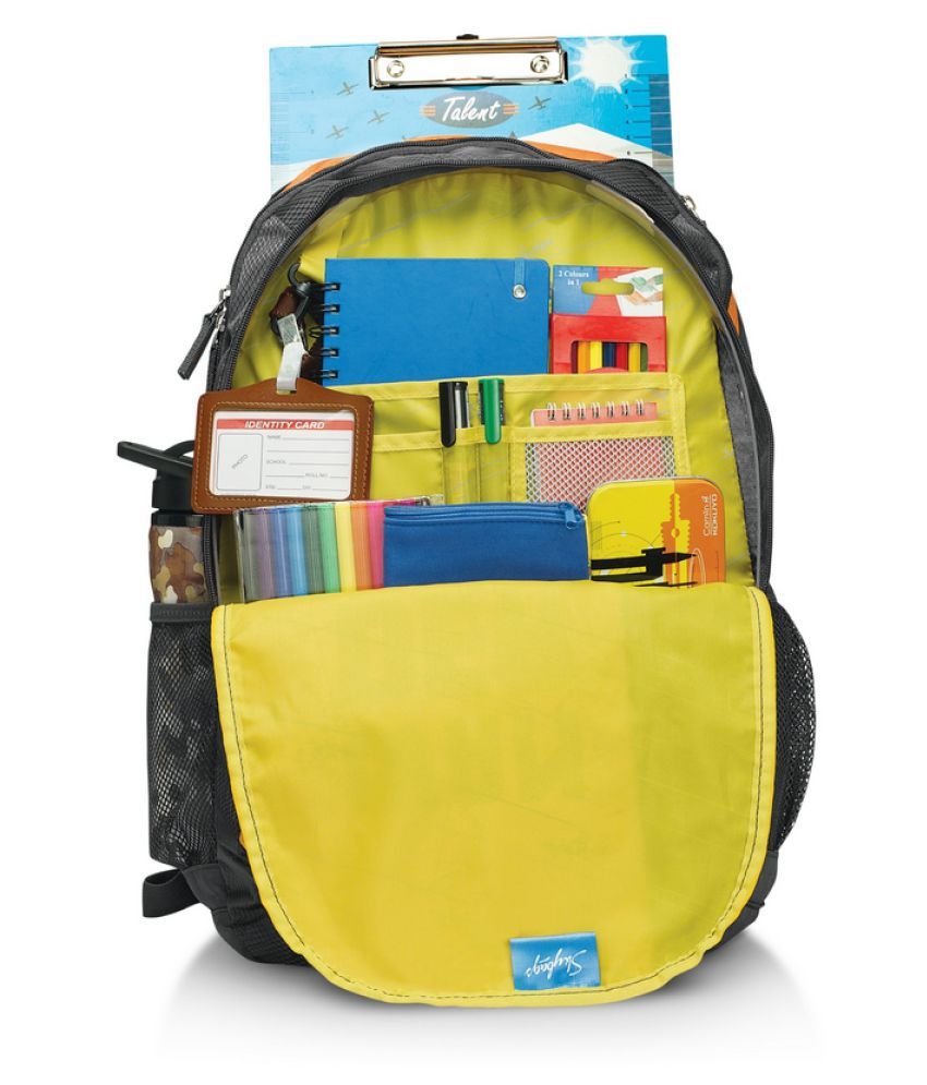 skybags pixel plus 04 orange backpack