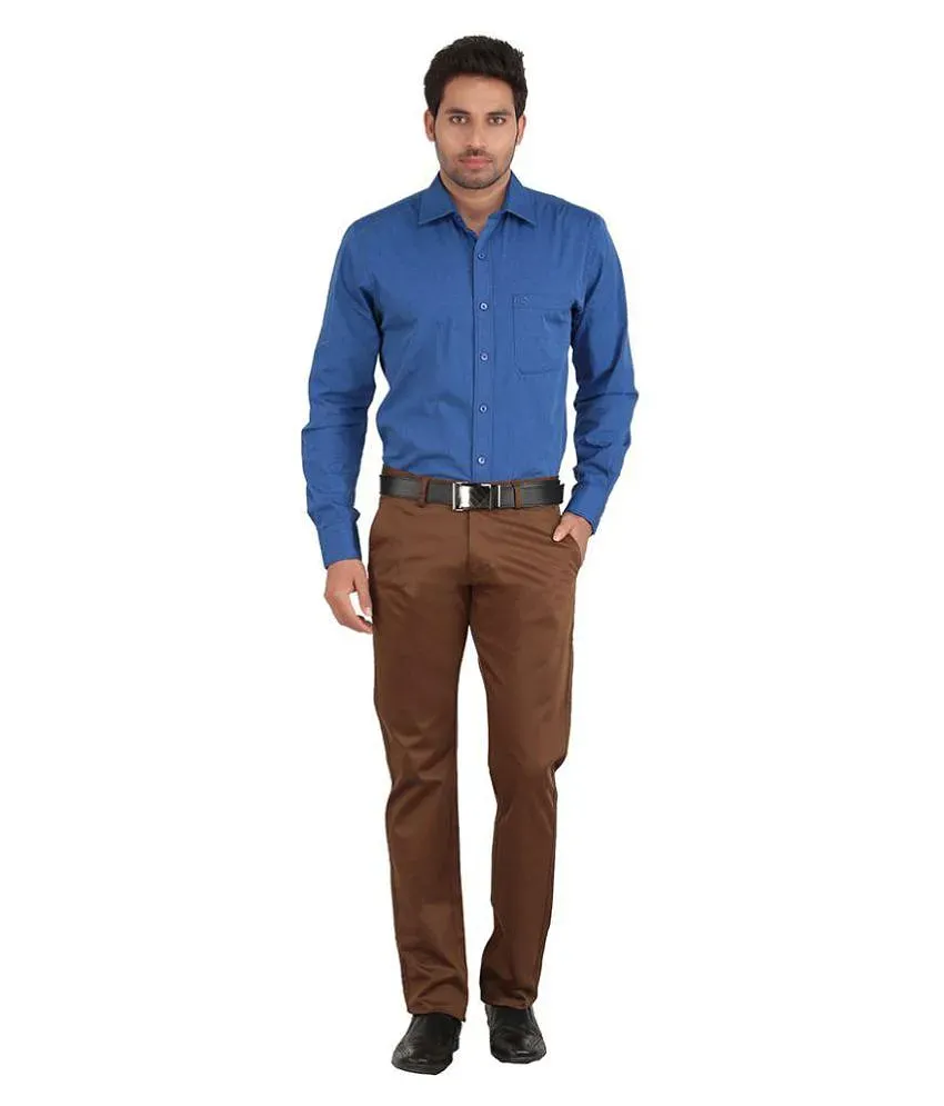 Tibre Brown Regular Flat Trousers SDL564517594 4 90208