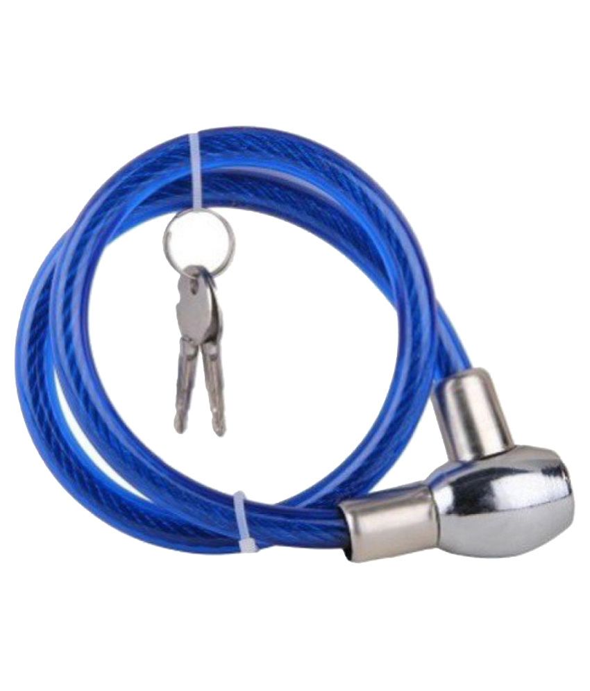     			Attractive Offer World Blue Cable Type Helmet Lock - Key Lock