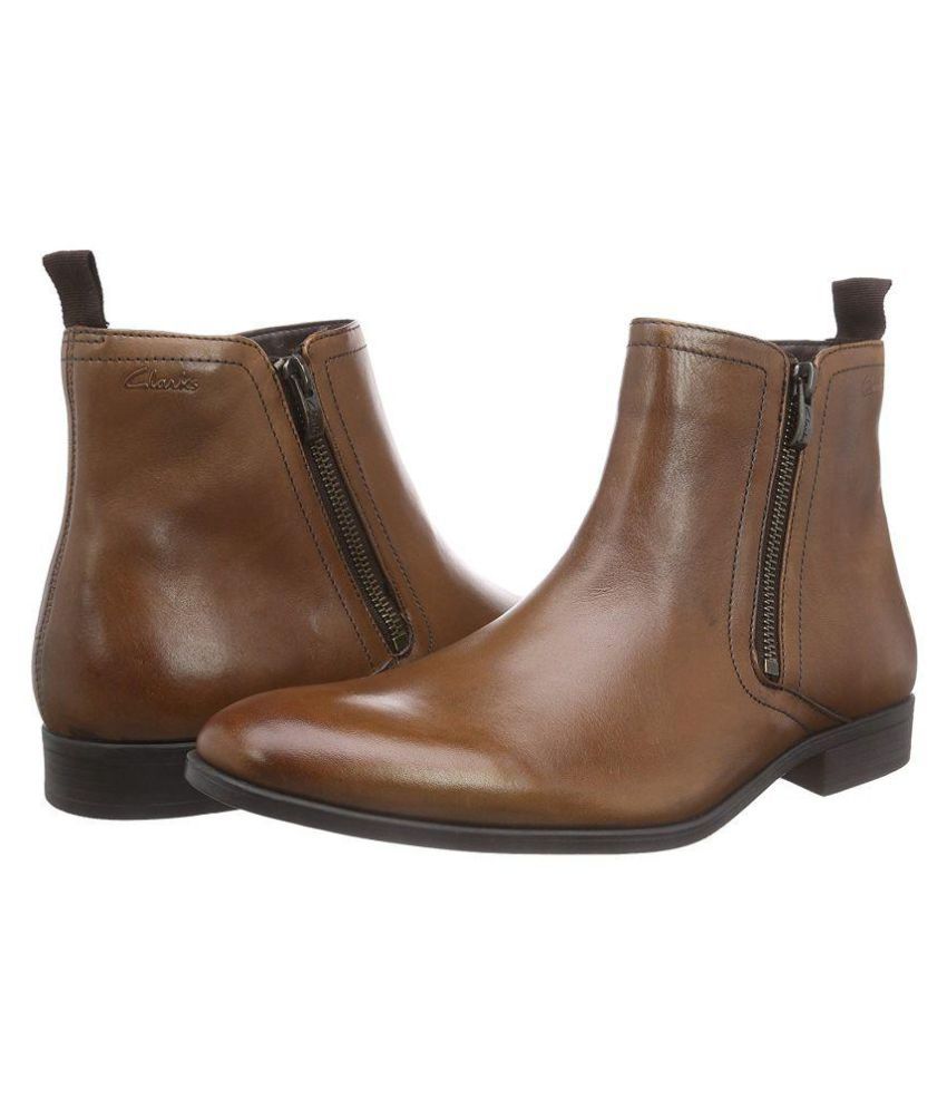 clarks tan chelsea boots