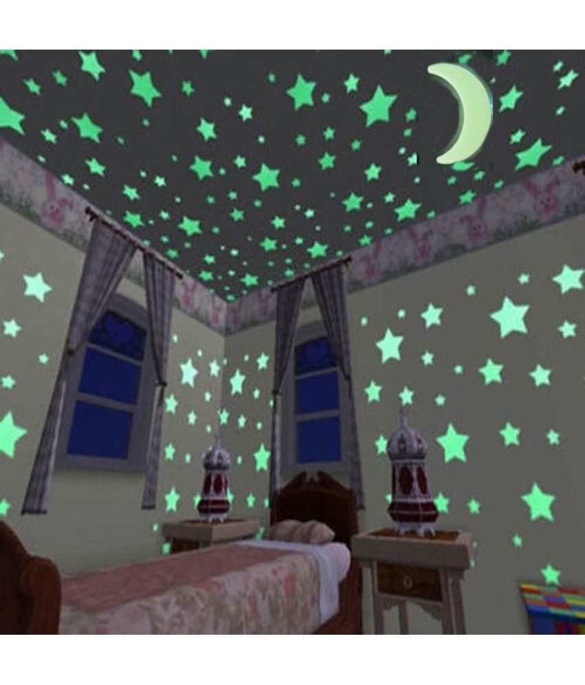 Stickonn Stars And Moon Pvc Ceiling Stickers Buy Stickonn Stars