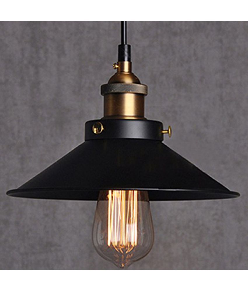 Glitz Metal Edison Lamp Hanging Pendant Antique Vintage Glitz Metal Edison Lamp Hanging Pendant Antique Vintage Black