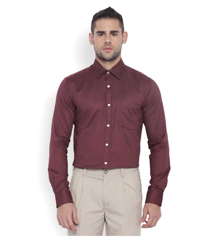 Park Avenue Maroon Partywear Slim Fit 