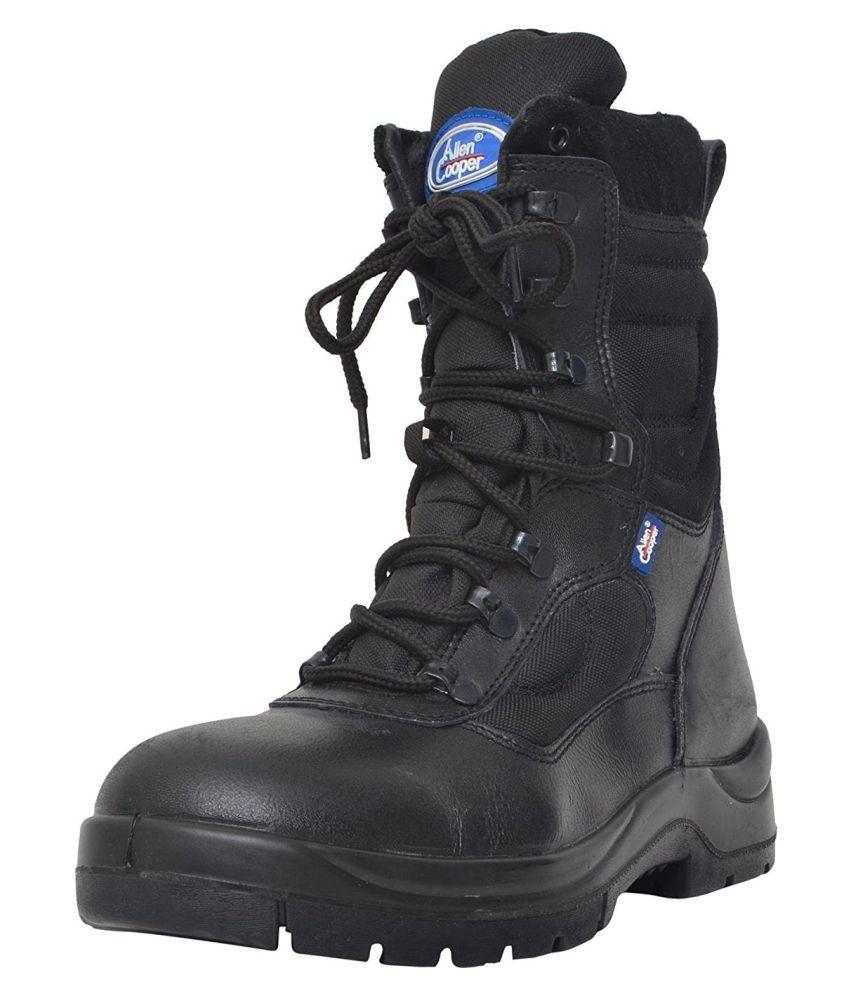 Buy Allen Cooper High Ankle Black Safety Shoes Online at Low Price in ...