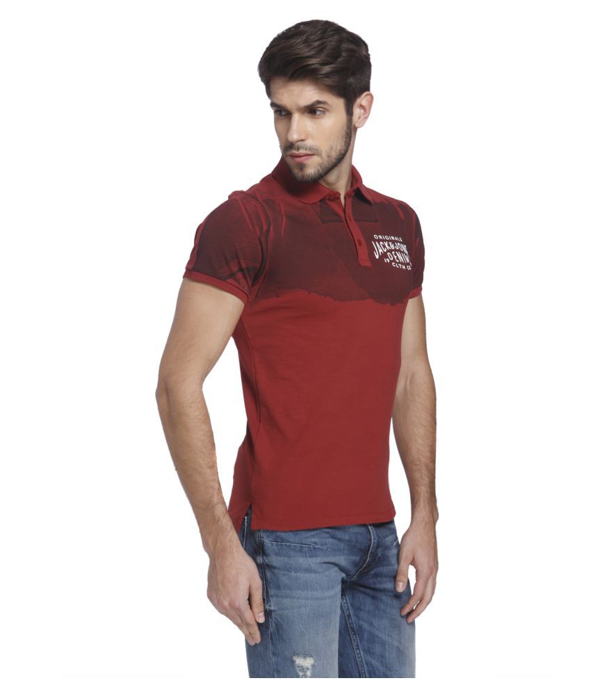 jack and jones t shirt red