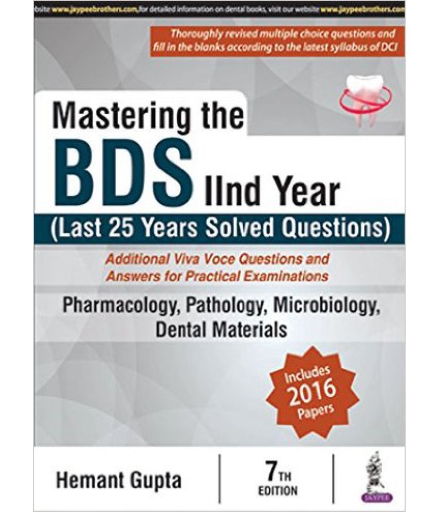 Mastering The BDS IInd Year (Last 25 Years Solved Questions): Buy ...