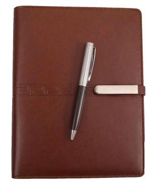 Stationery Supplies Files Folders Desk Accessories Online Coi Brown Business Undated Diary With Pen