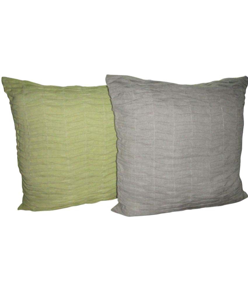 Home Colors Set of 2 Cotton Cushion Covers 40X40 cm (16X16)