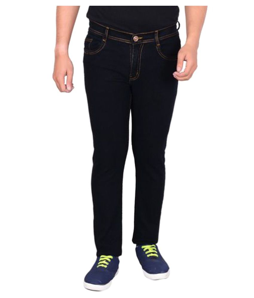 black regular fit jeans mens