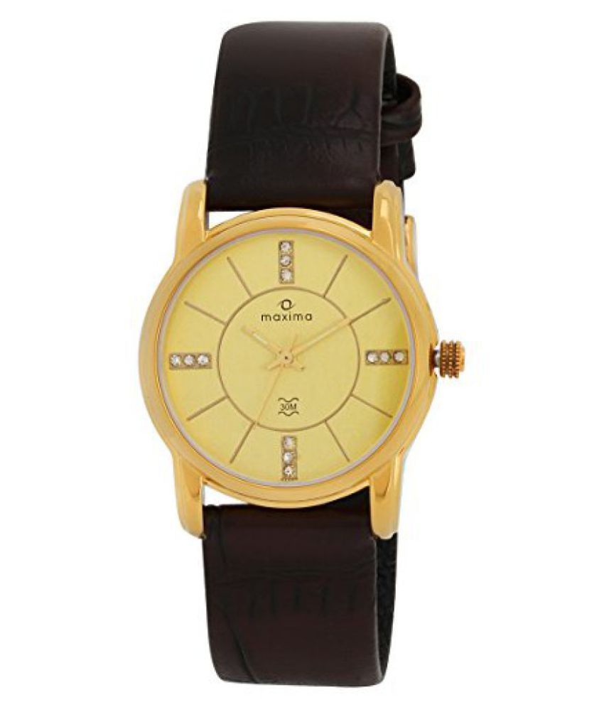 Maxima Analog Gold Dial Womens Watch 24498LMLY Price in India Buy Maxima Analog Gold Dial