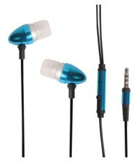 Callmate Metal HQ Ear Buds Wired Earphones With Mic Blue