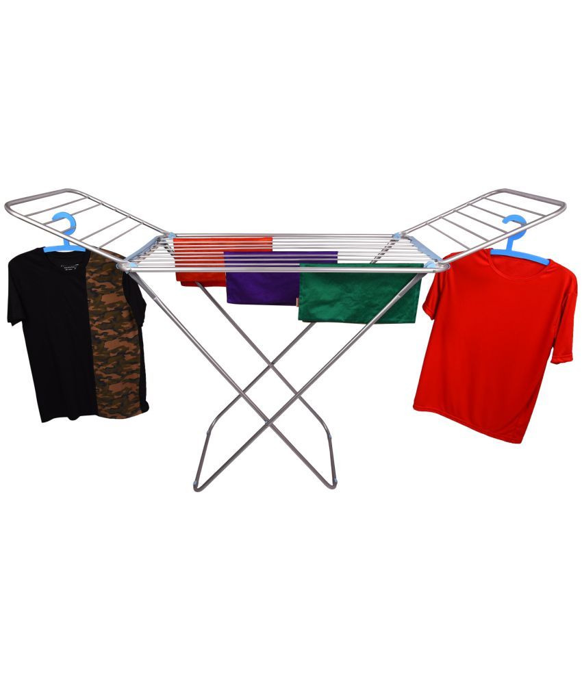 Benesta Aluminium Self Standing Cloth Stand Silver Buy Benesta