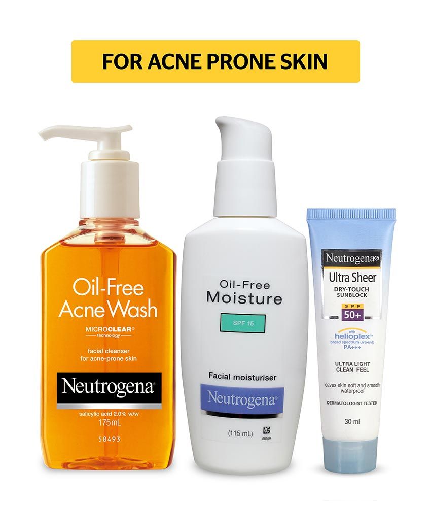 Neutrogena Acne Prone Skin Combo Oil Free Acne Face Wash 175ml + Oil