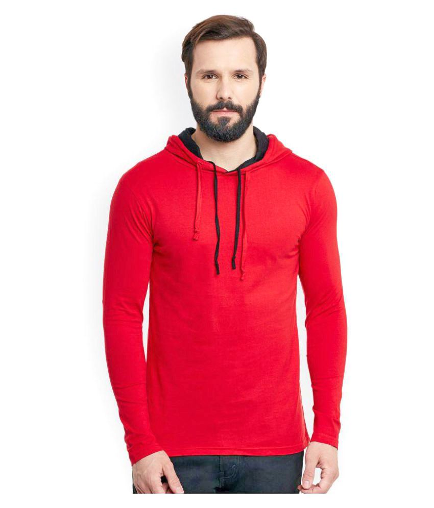 DS Red Hooded T-Shirt - Buy DS Red Hooded T-Shirt Online at Low Price ...
