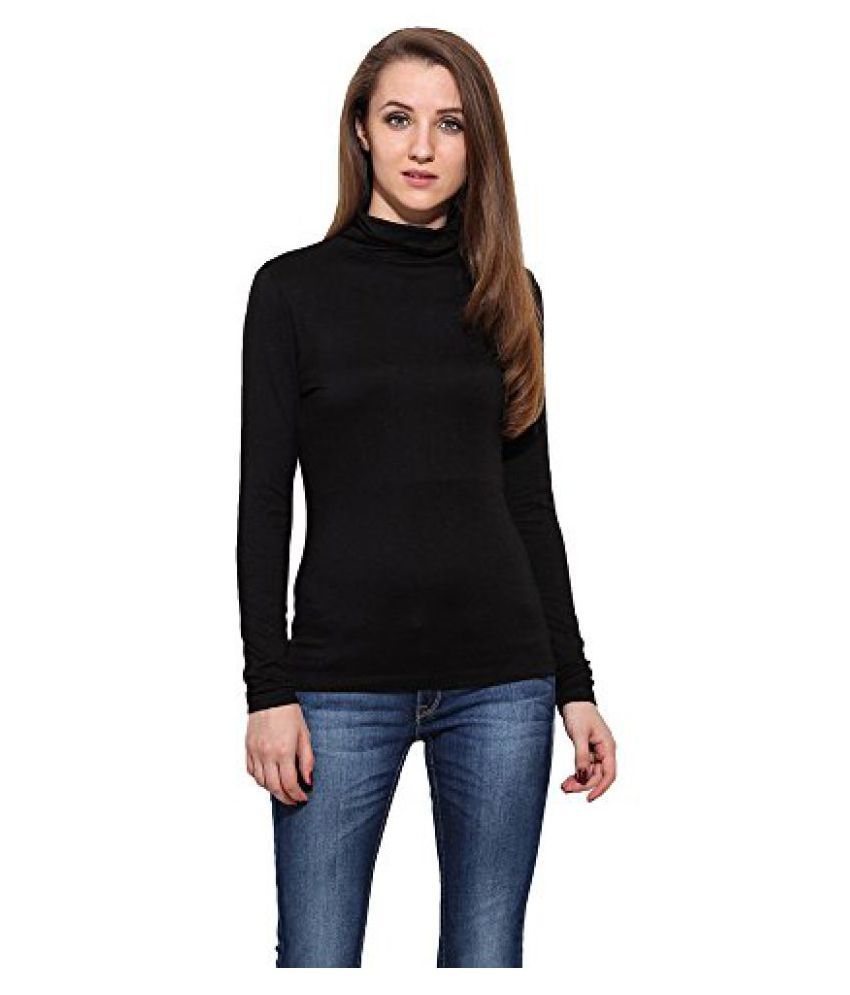 black full neck top