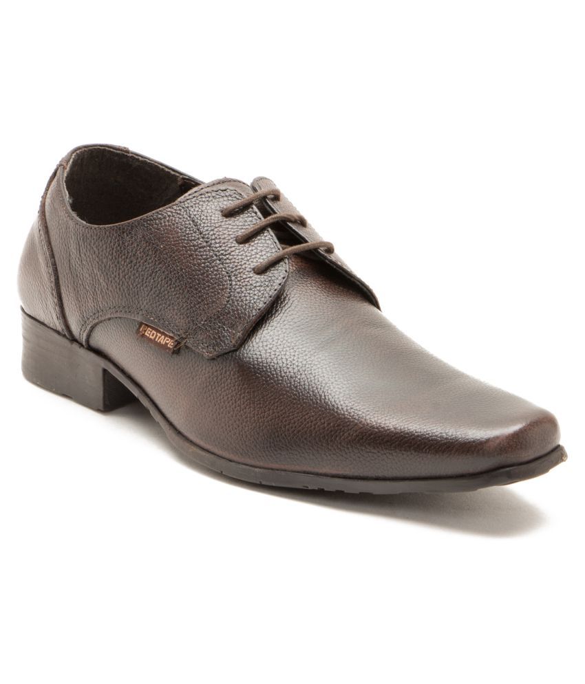red tape men's dark brown derby shoes