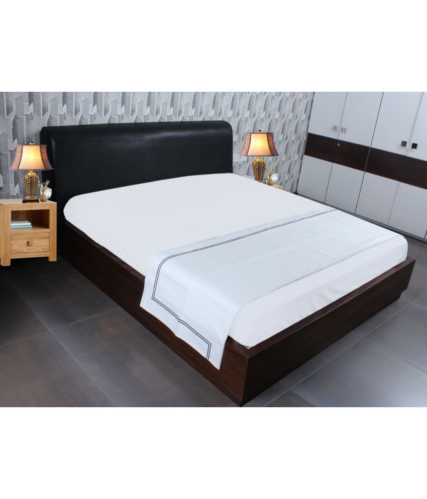 Sferra Queen Cotton White Plain Bed Sheet Buy Sferra Queen Cotton