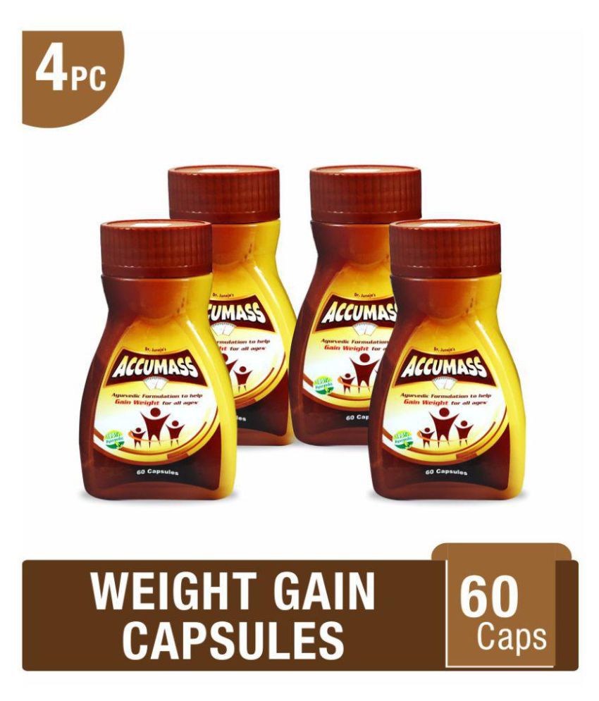 Accumass Weight Gain Capsules 60Caps (Pack of 4) Ayurvedic