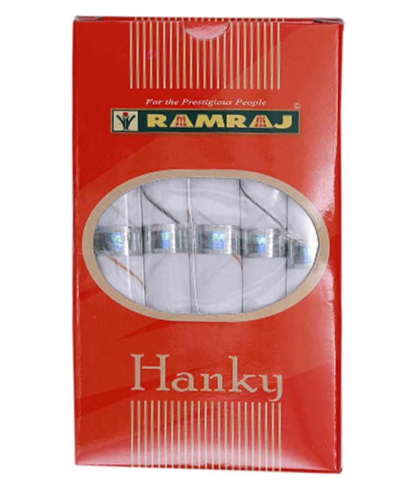 Ramraj 100% Cotton White Handkerchief 2 