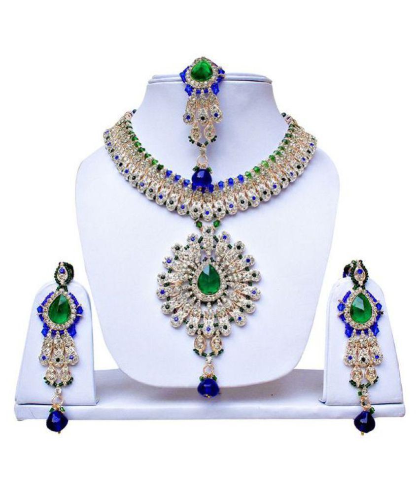 Jewels Guru Multicolor Necklace Set with Maang-Tika - Buy Jewels Guru ...