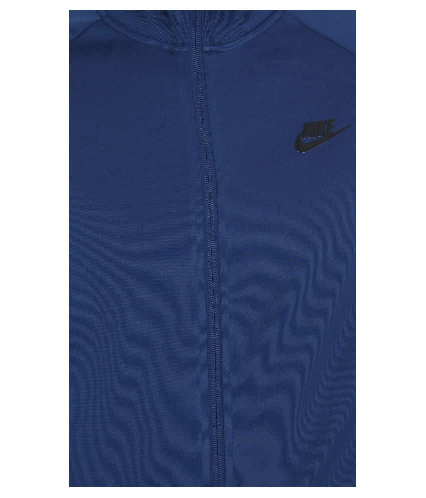 nike blue polyester terry jacket