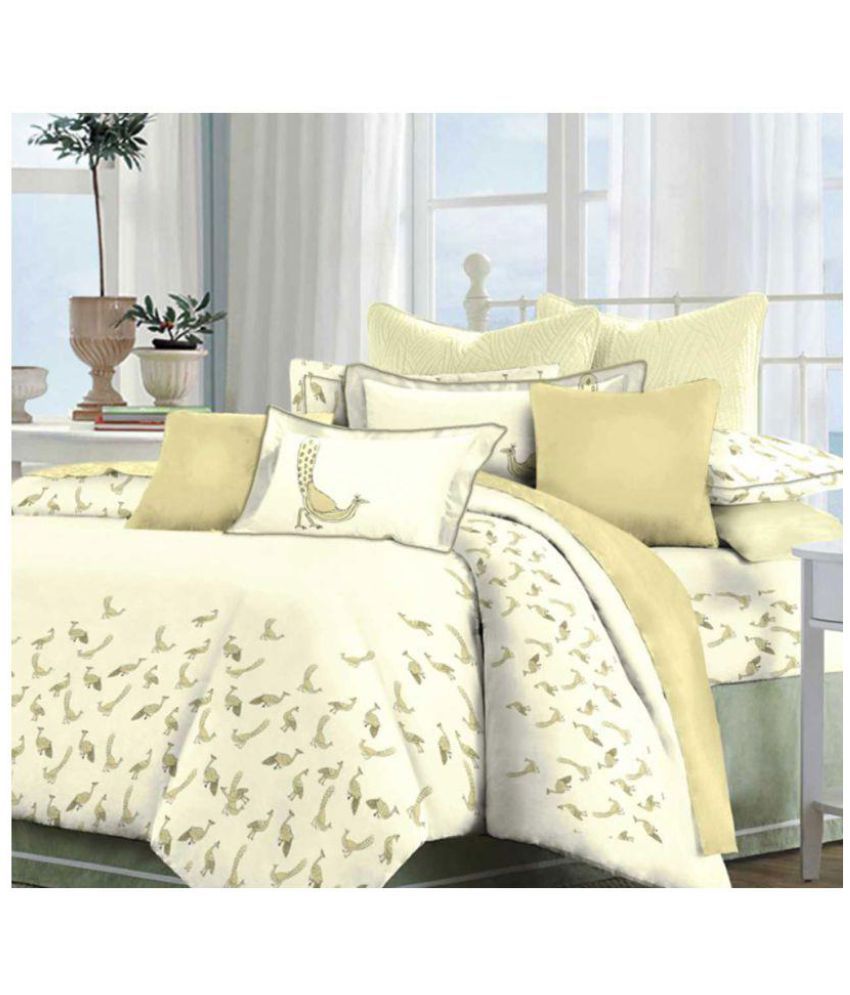 Bombay Dyeing King Cotton Yellow Character Bed Sheet Set of 5 Buy