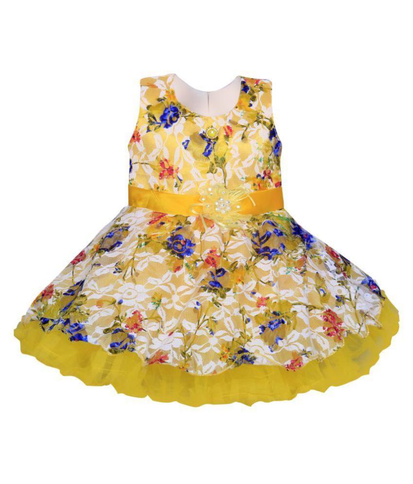yellow net frock