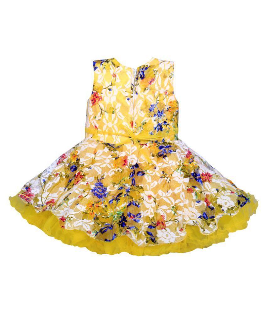 yellow net frock
