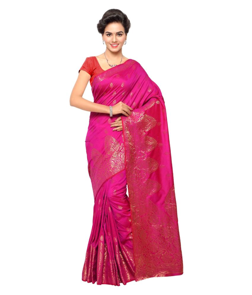 Makewayin Pink South Silk Saree - Buy Makewayin Pink South Silk Saree ...