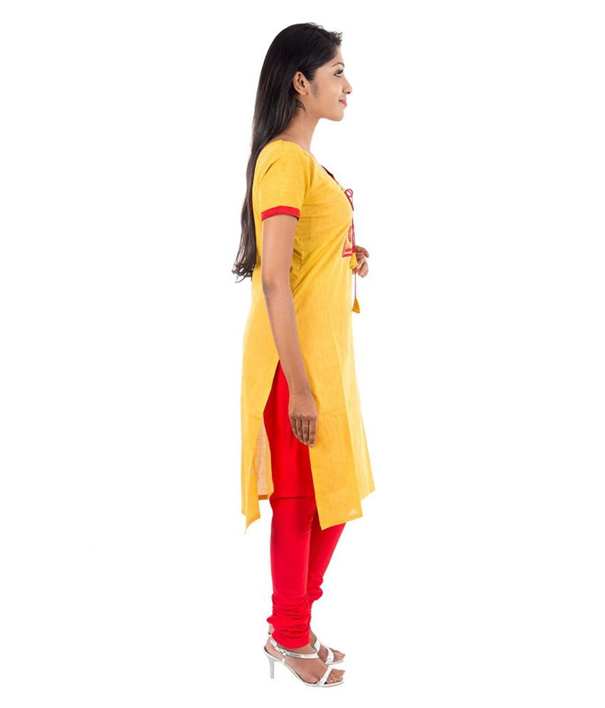 The Chennai Silks Yellow and Red Cotton Dress Material Buy The