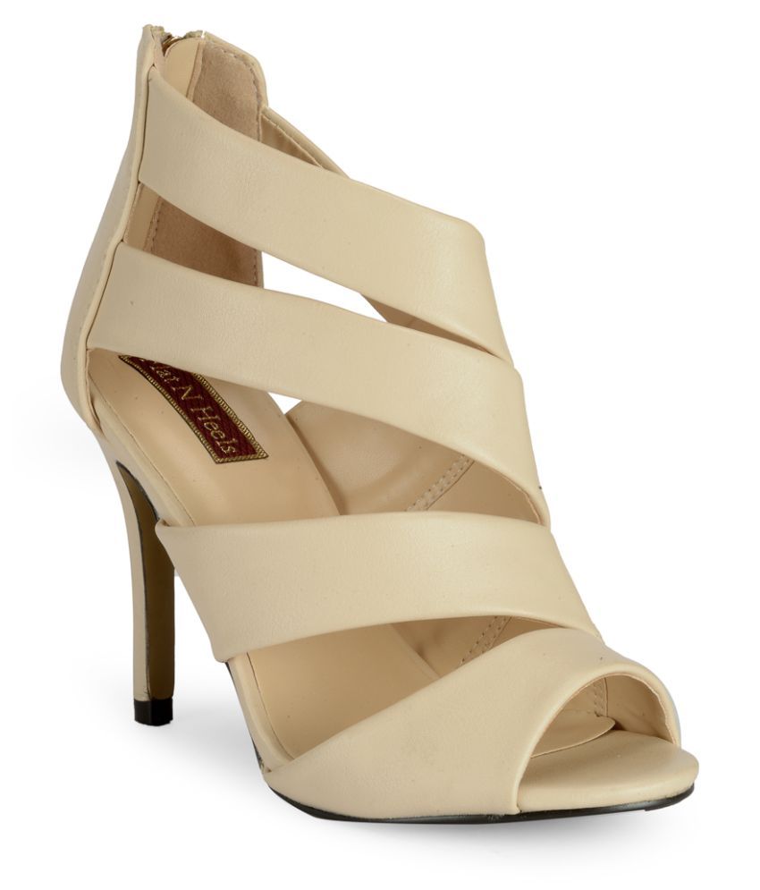 stiletto beige heels