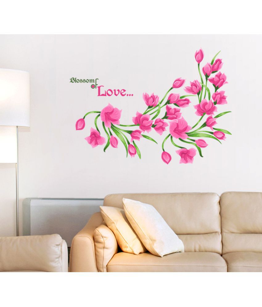     			Happy Sticky Blossom of Love Vinyl Pink Wall Stickers