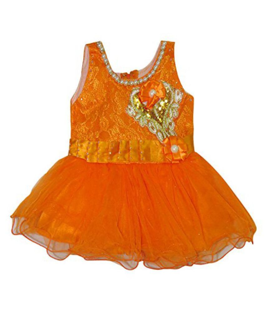 orange colour party frocks