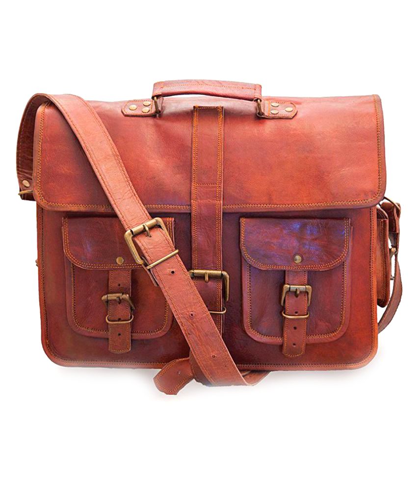 Crafat Brown Leather Office Bag available at SnapDeal for Rs.2490