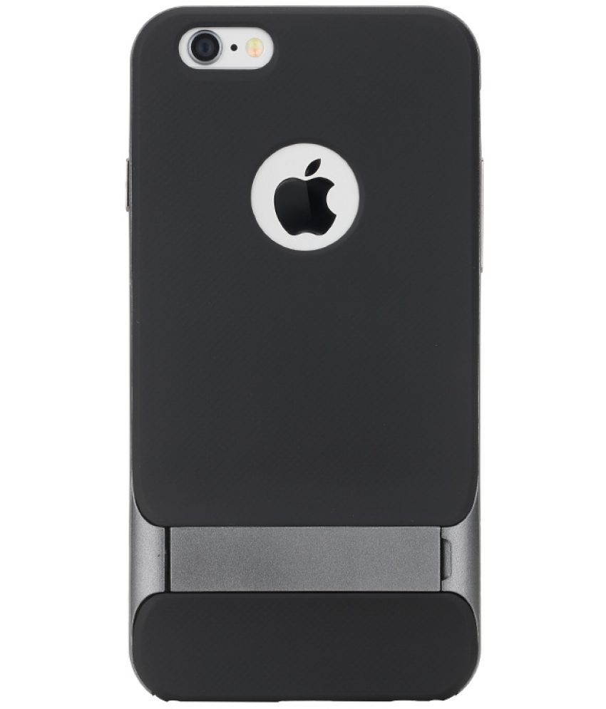 Apple iPhone 6 Plus Cases with Stands Rock Grey Plain Back Covers