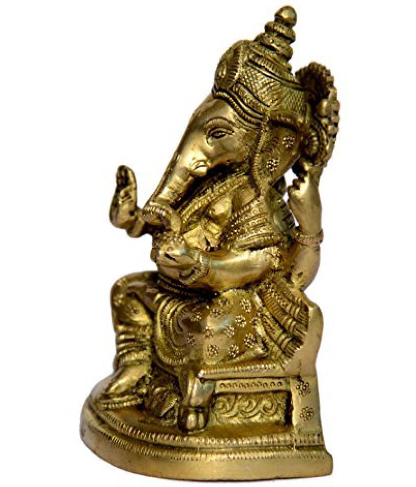 Bharat Haat Lord Statue Of Ganesh Sitting On Shihasan Fine Finish Work 