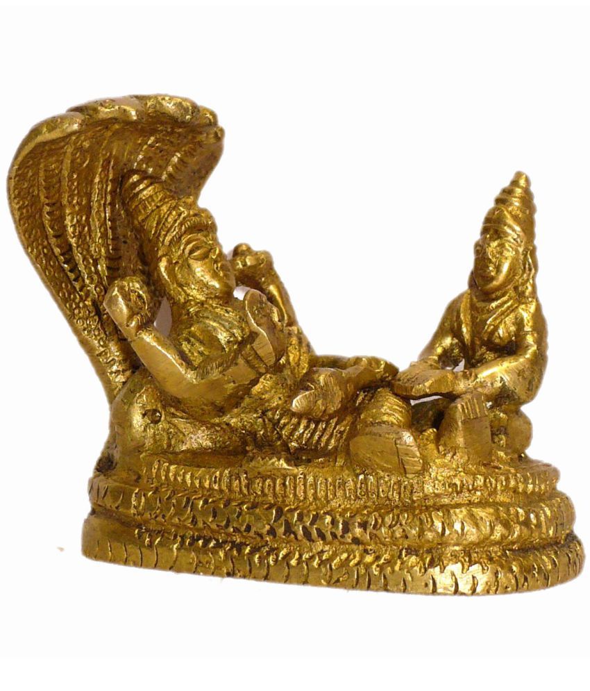 Brass Metal Vishnu Laxmi Sleeping With Sheshnag Medium in size Statue ...