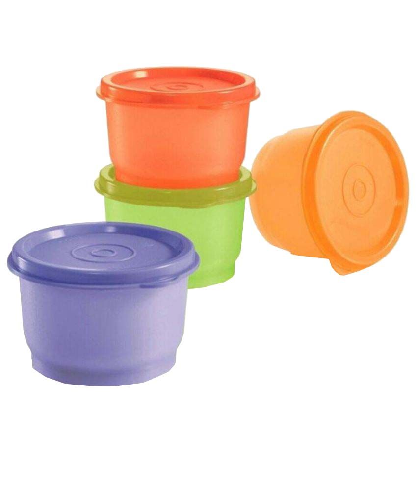 Tupperware Snacky Cups Polyproplene Food Container Set Of 4 available ...