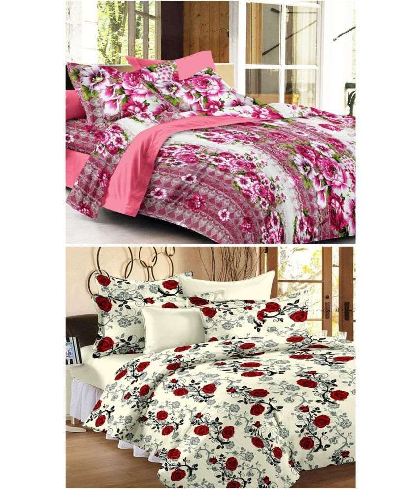 StoryHome Double Cotton Multi Floral Bed Sheet Combo Set of 6 Buy