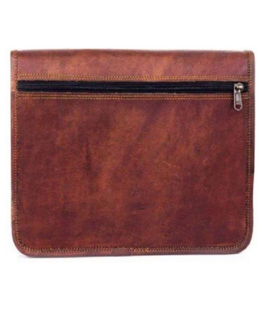 Tuzech 9X11 inches Cute Unisex Brown Leather Office Messenger Bag - Buy ...
