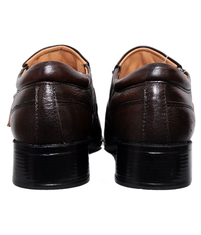 Zoom Brown Office Genuine Leather Formal Shoes Price in India- Buy Zoom ...