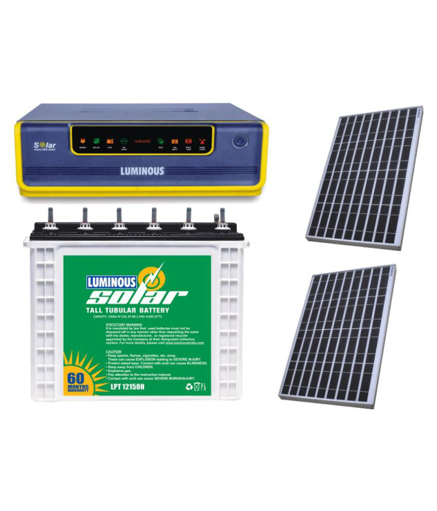 Luminous 850VA Solar Inverter with Battery and Solar Panel Price in India Buy Luminous 850VA