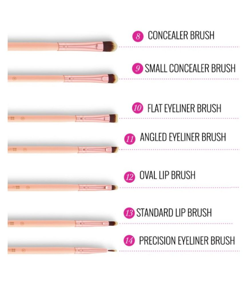 BH Cosmetics Foundation Brush,Concealer Brush,Lip Brush 14 no.s Buy BH