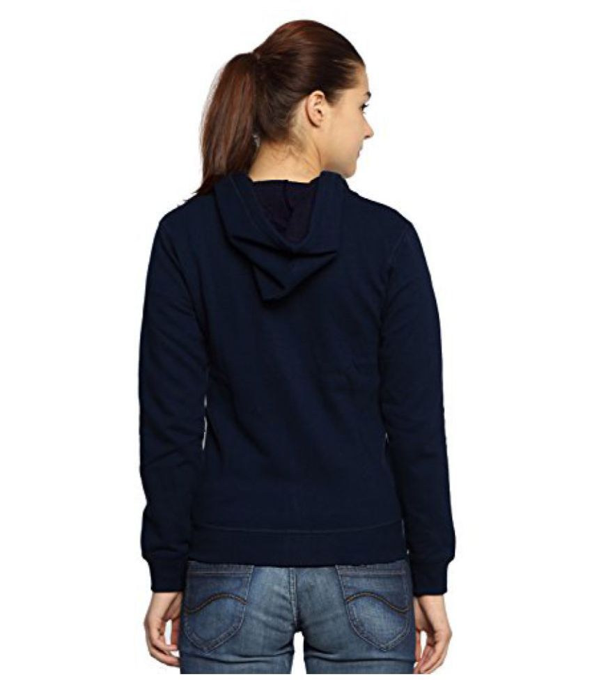 ADRO Women's Premium Cotton Printed Zipper Hoodie Sweatshirt (Navy Blue) - Buy ADRO Women's 
