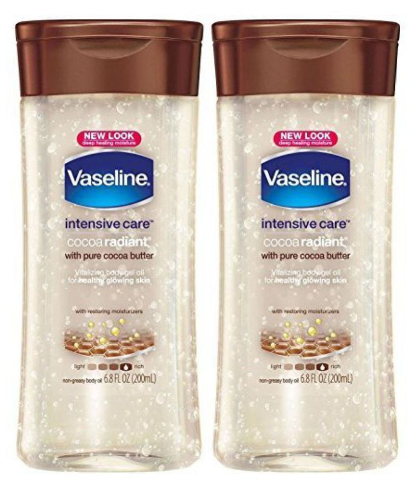 vaseline total moisture cocoa radiant body gel oil
