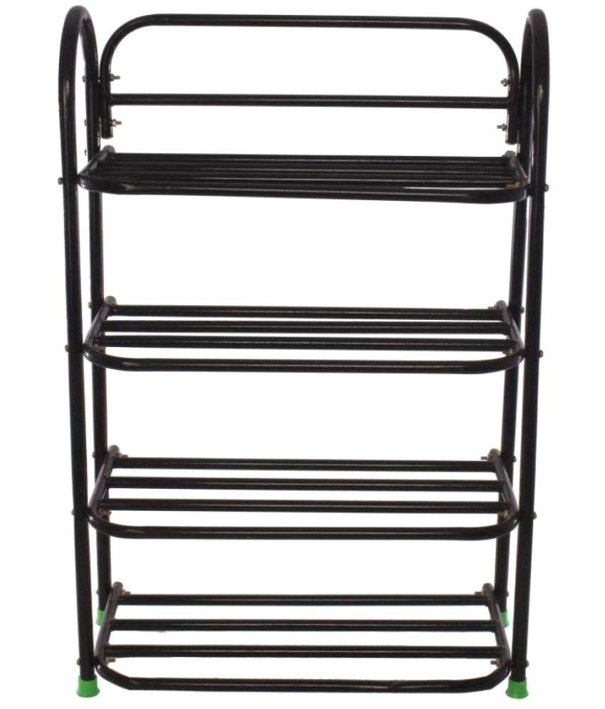 Raj Metal 4 Tier Shoe Rack Black Buy Raj Metal 4 Tier Shoe Rack Black