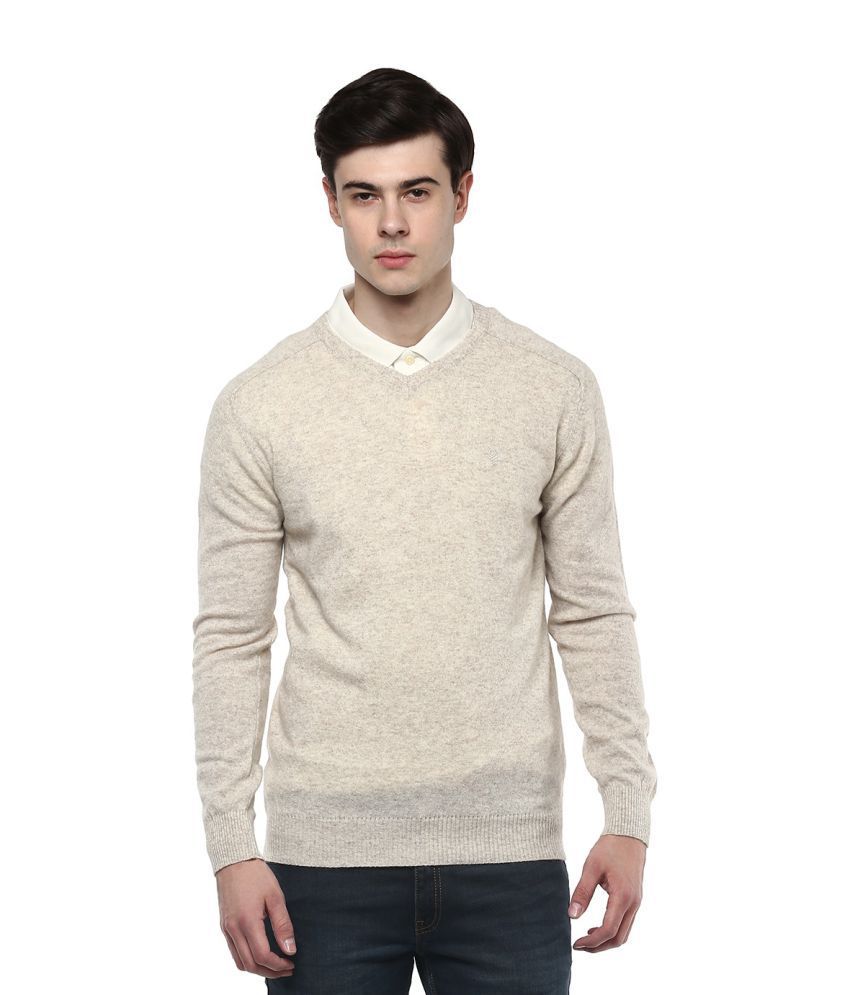 United Colors Of Benetton Beige V Neck Sweater Buy United Colors Of