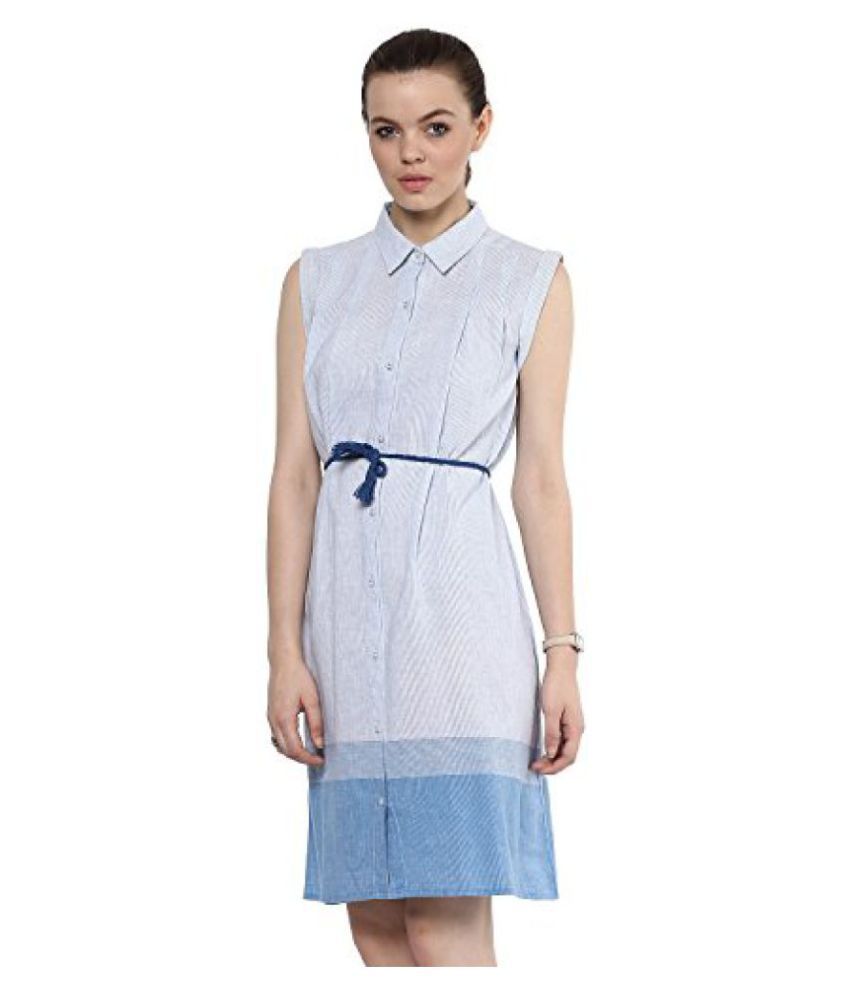 Buy SCARLET ROSS branded Stripes Shirt dress Made form Cotton Front ...