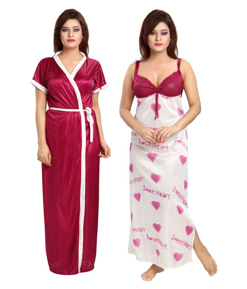 Buy Khushfashions Satin Nighty And Night Gowns Online At Best Prices In 4739